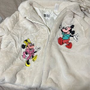 Disney Parks XL Mickey Mouse and Friends Faux Fur Fuzzy Coat Jacket NWT